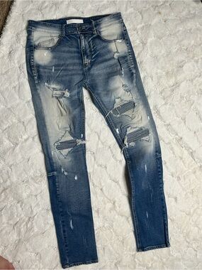 KDNK Distressed Blue Skinny Men’s Jeans